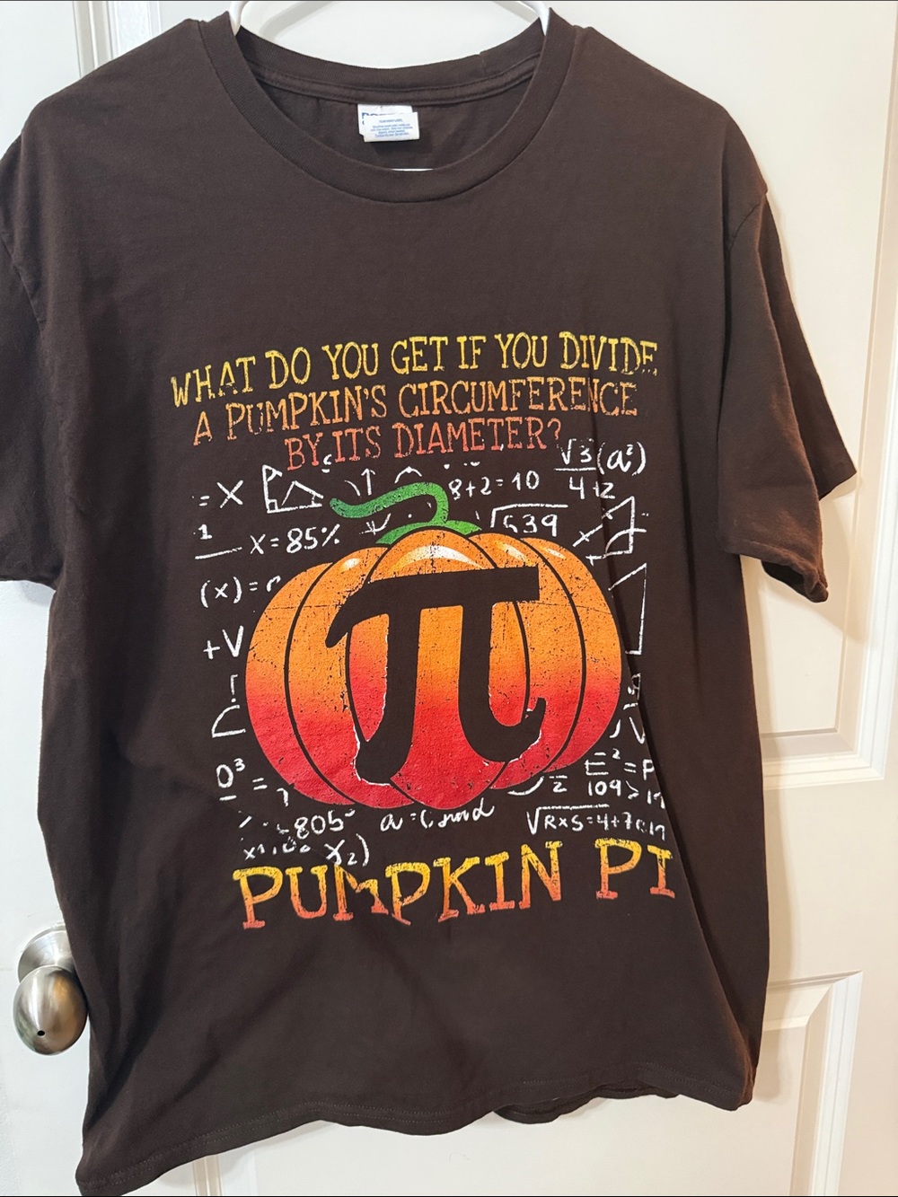 Fall Pumpkin Pi Graphic Tee - Brown